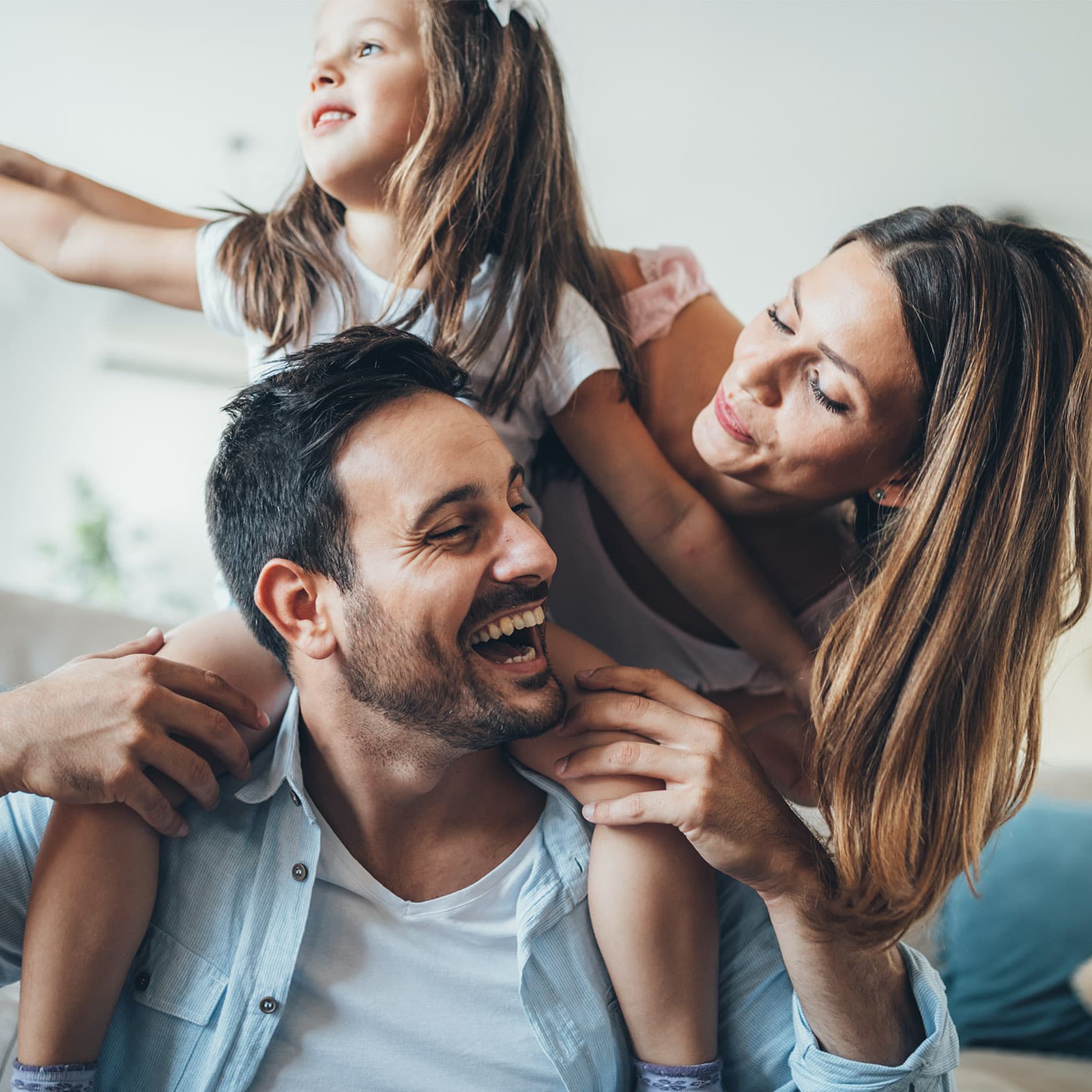 Happy family with health insurance coverage